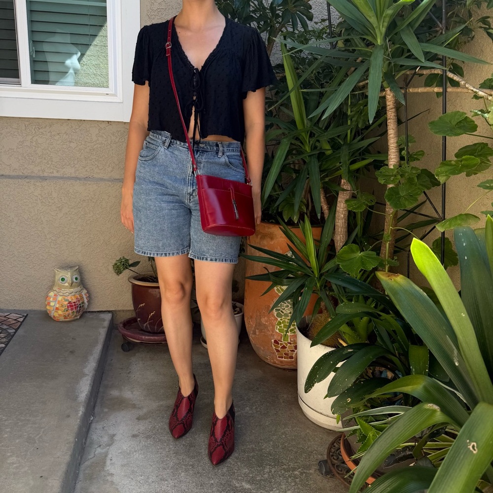 Rag & Bone Dark Red and Black All Leather Heeled Booties - Picture 11 of 14